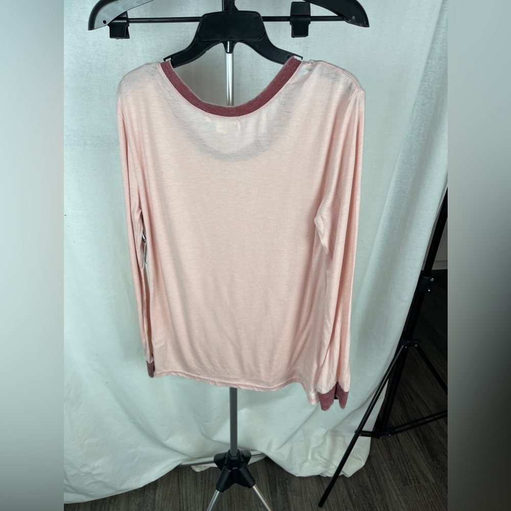 Treasure & Bond Pink Long Sleeve Ringer T-Shirt Size Medium (8-10) NWT - Picture 6 of 8